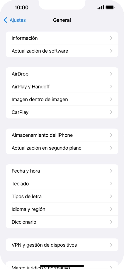 Pulsa Actualización en segundo plano.