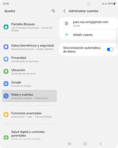 Pulsa la cuenta deseada.