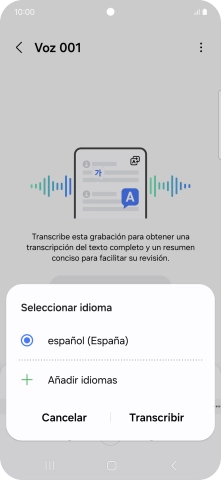 Pulsa el idioma de la grabación. Pulsa el idioma de la grabación.