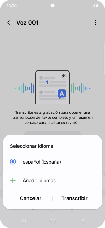 Pulsa el idioma de la grabación. Pulsa el idioma de la grabación.