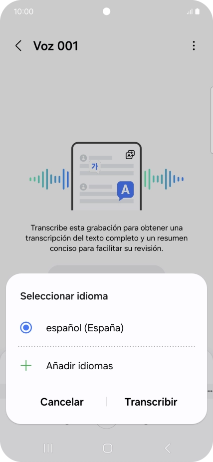 Pulsa el idioma de la grabación. Pulsa el idioma de la grabación.