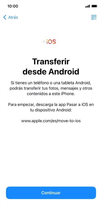 Para transferir contenido a tu teléfono, tienes que haber instalado la app 