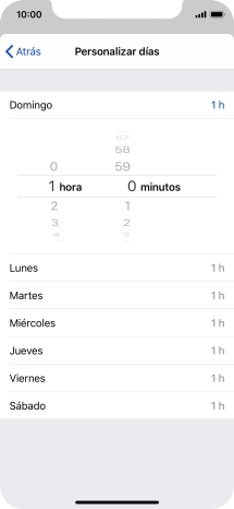 Selecciona el límite de tiempo deseado.
