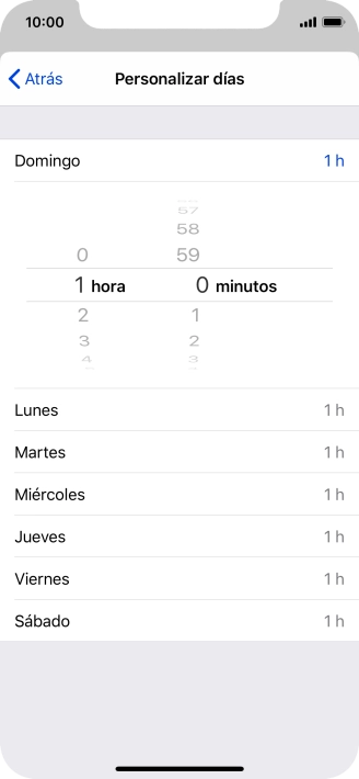 Selecciona el límite de tiempo deseado.