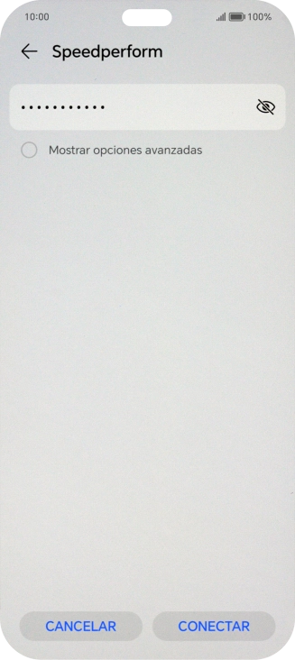 Introduce la contraseña de la red wifi y pulsa CONECTAR.