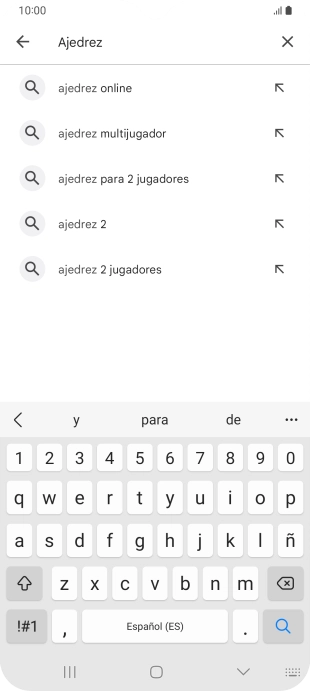 Introduce el nombre del tema o de la app y pulsa el icono de búsqueda.