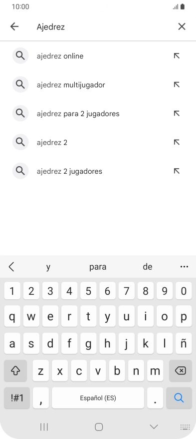 Introduce el nombre del tema o de la app y pulsa el icono de búsqueda.