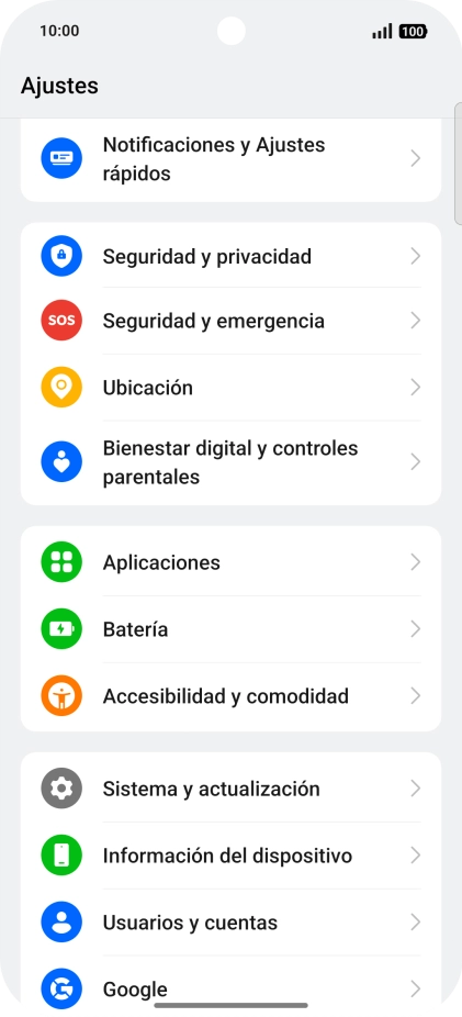 Pulsa Sistema y actualización.