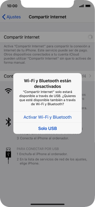 Si el wifi está desactivado, pulsa Activar Wi-Fi y Bluetooth.