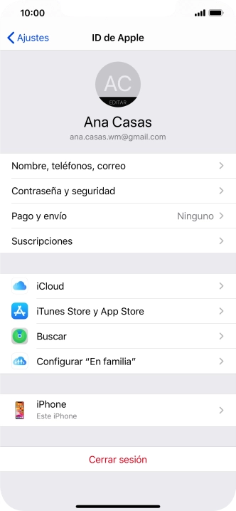 Desliza el dedo hacia arriba desde la parte inferior de la pantalla para terminar y volver a la pantalla de inicio.