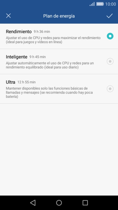 Pulsa el ajuste deseado.