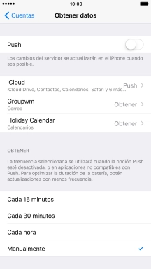 Si desactivas la función, pulsa el ajuste deseado.