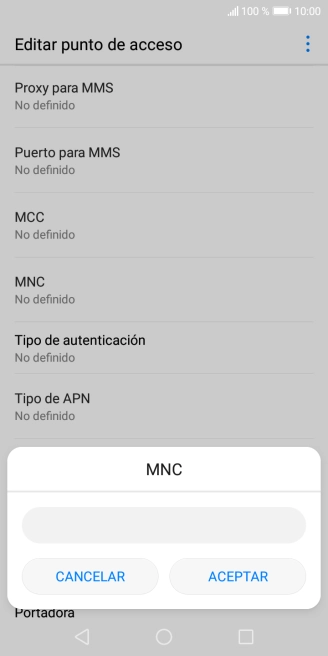 Introduce 01 y pulsa ACEPTAR.