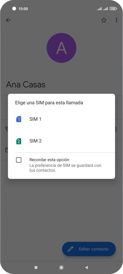 Pulsa la tarjeta SIM deseada.