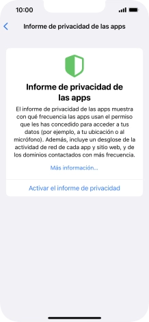 Pulsa Activar el informe de privacidad para activar la función.