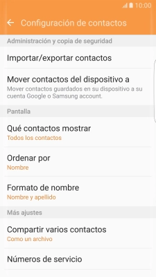 Pulsa Importar/exportar contactos.
