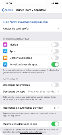 Pulsa el indicador junto a los tipos de contenido deseados para activar o desactivar la función.