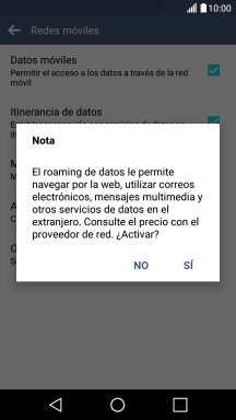 Si activas la función, pulsa SÍ.
