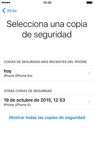 Pulsa la copia de seguridad deseada y espera mientras el teléfono restaura el contenido anterior de la copia de seguridad seleccionada. Sigue las indicaciones de la pantalla para terminar la activación. Pulsa la copia de seguridad deseada y espera mientras el teléfono restaura el contenido anterior de la copia de seguridad seleccionada. Sigue las indicaciones de la pantalla para terminar la activación.