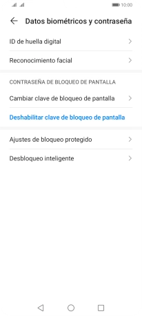 Pulsa Deshabilitar clave de bloqueo de pantalla.