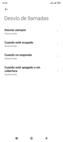 Pulsa el tipo de desvío deseado.