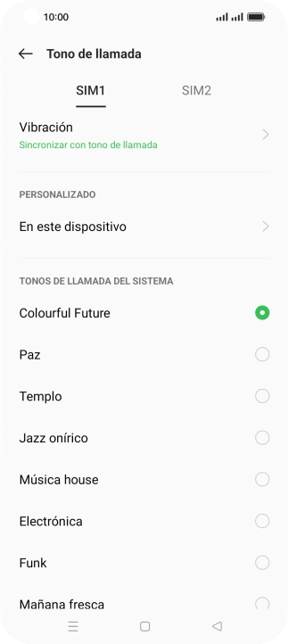 Pulsa la tarjeta SIM deseada.
