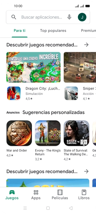 Pulsa el icono de perfil.