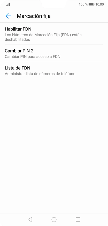 Pulsa Habilitar FDN.