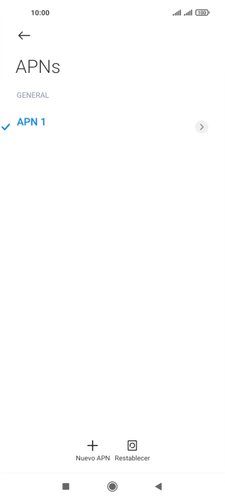 Pulsa Nuevo APN.