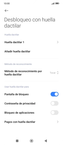 Pulsa  el indicador junto a los ajustes deseados para activarlos o desactivarlos.