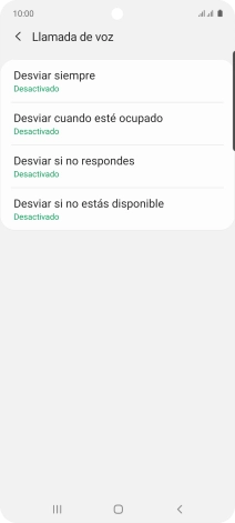 Pulsa el tipo de desvío deseado.