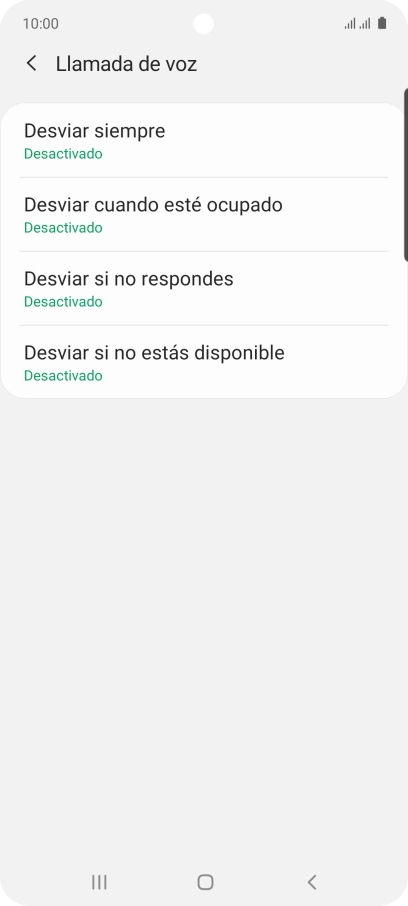Pulsa el tipo de desvío deseado.