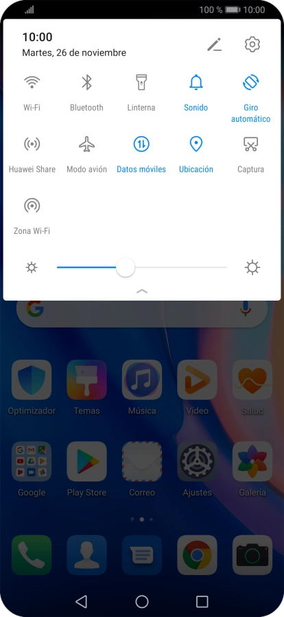 Pulsa Modo avión para activar o desactivar la función.