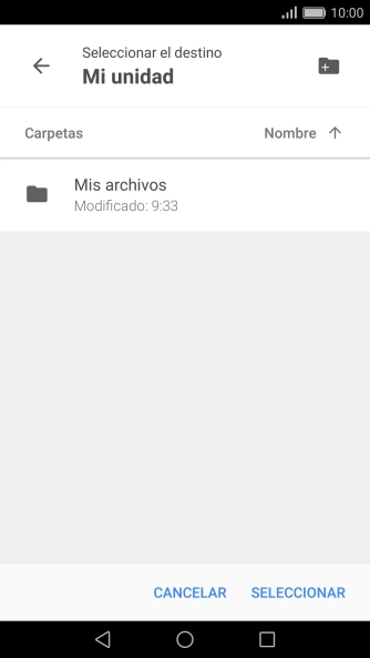 Pulsa el icono de nueva carpeta.