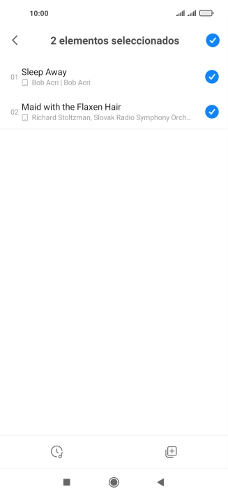 Pulsa los archivos de música deseados para seleccionarlos.