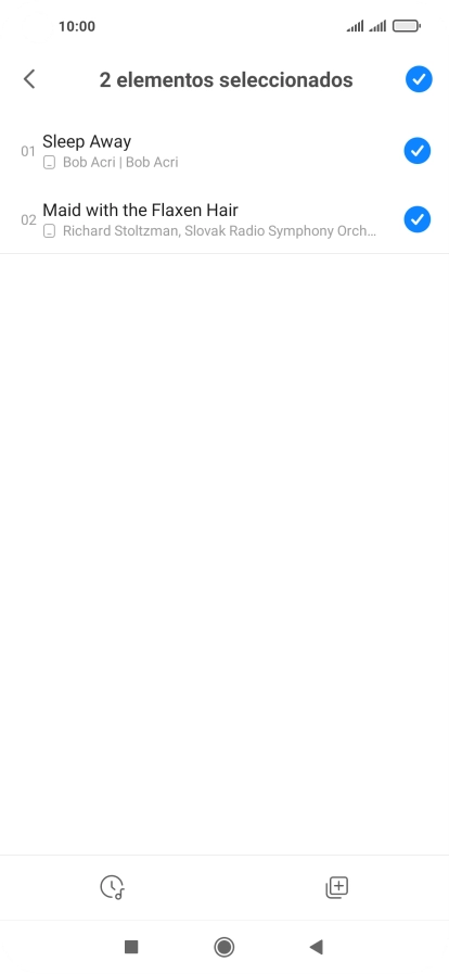 Pulsa los archivos de música deseados para seleccionarlos.