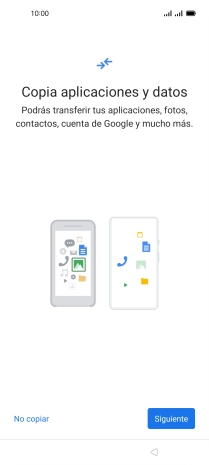 Puedes transferir el contenido de otro teléfono cuando activas tu teléfono por primera vez y cuando lo has restablecido. Cuando aparezca en la pantalla del teléfono esta imagen, ya está listo para la transmisión del contenido del otro teléfono.