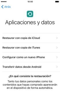 Pulsa Restaurar con copia de iCloud. Pulsa Restaurar con copia de iCloud.