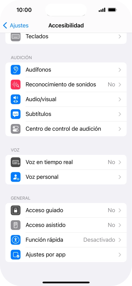 Pulsa una categoría bajo 