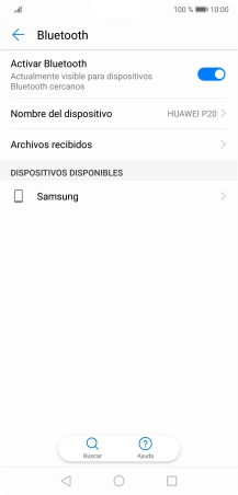 Pulsa el dispositivo Bluetooth deseado y sigue las indicaciones de la pantalla para vincular el dispositivo al teléfono.