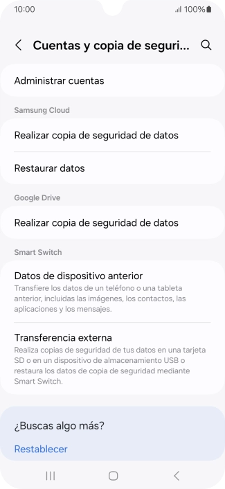 Pulsa Administrar cuentas.