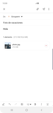 Pulsa el icono de enviar.