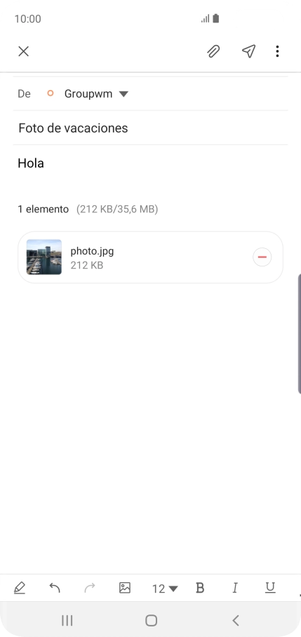 Pulsa el icono de enviar.