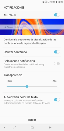 Sigue las indicaciones de la pantalla para seleccionar los ajustes deseados.