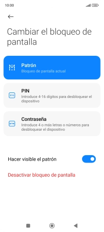 Pulsa Desactivar bloqueo de pantalla e introduce el código de seguridad extra que has creado anteriormente.