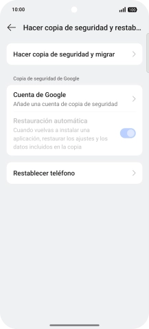 Pulsa Restablecer teléfono.