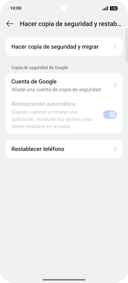 Pulsa Restablecer teléfono.