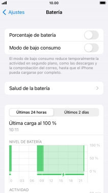 Pulsa Salud de la batería.