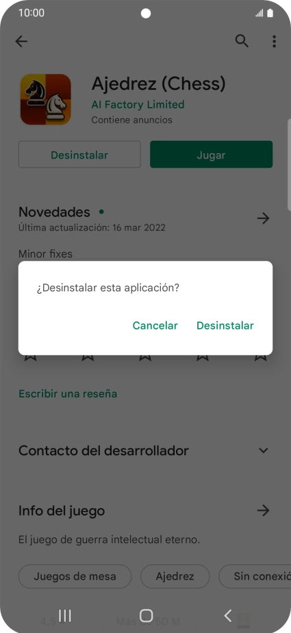 Pulsa Desinstalar.