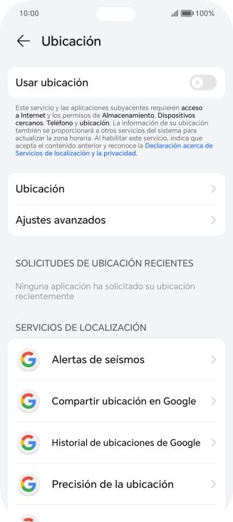 Pulsa el indicador para activar o desactivar la función.